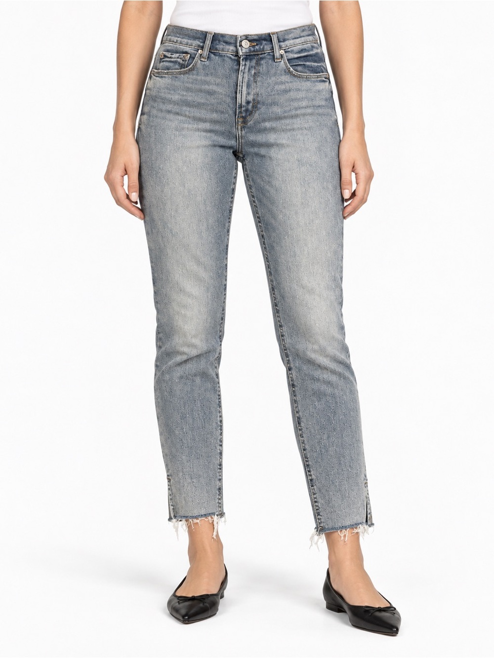 Kensie Ultimate High Rise Skinny Jeans Distressed Split Raw Hem 6/28